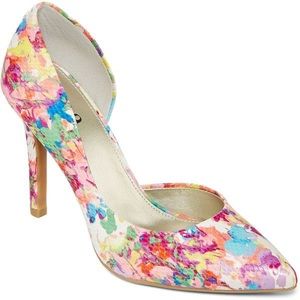 A.N.A Claire Floral Print Pumps White Multi